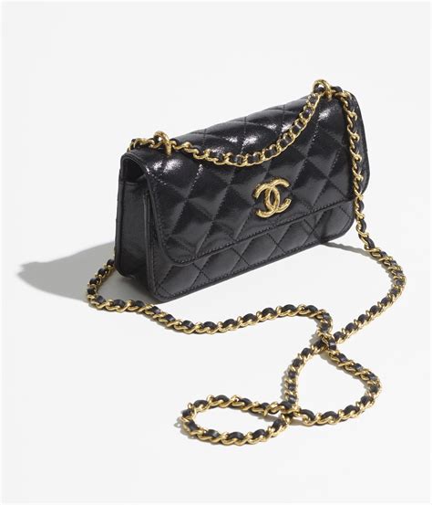 classic flap phone holder with chain chanel|Clutches with Chain .